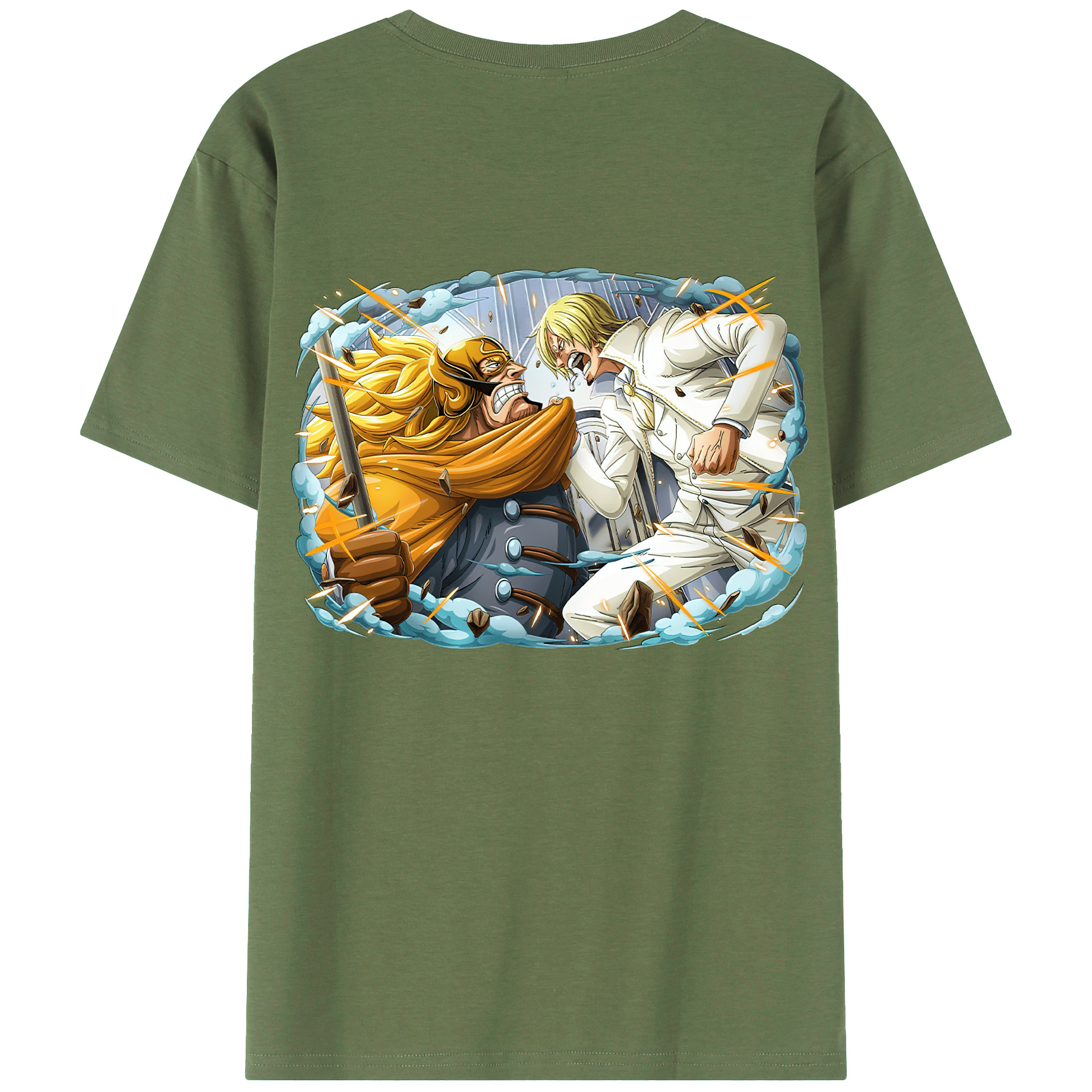 （画像用） ワンピース サンジ ONE PIECE Sanji 綿100％ メンズ半袖Tシャツ（バックプリント） 通気性